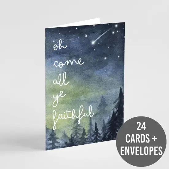 Religious Christmas Carol Cards - 24-Pack Spiritual Holiday Greeting Cards with 6 Inspiring Designs Featuring Beloved Hymns, Blank Inside for Personal Messages - Beautiful Faith-Based Stationery Set for Sharing Holiday Wishes {3}