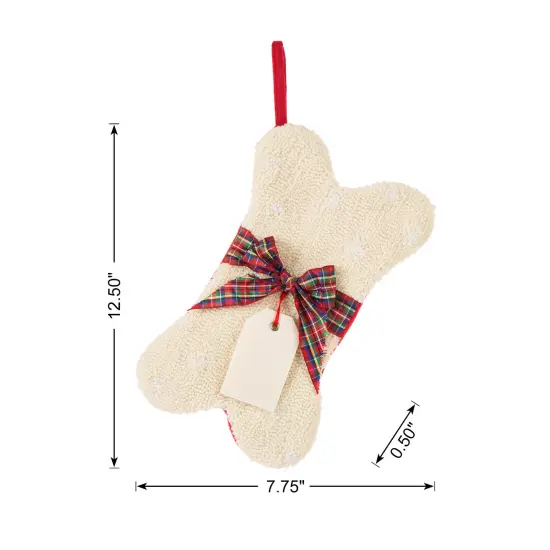 Set of 2 12.50"L Bone Shape Hooked Stockings 2pk Hooked Stocking {4}