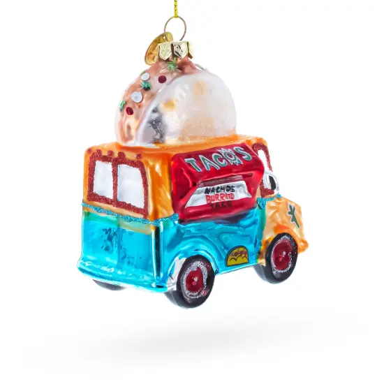Taco Truck Glass Christmas Ornament {4}