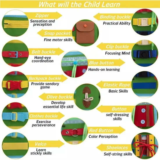 Kitcheniva Kids Montessori Busy Board Sensory Educational Toy {2}