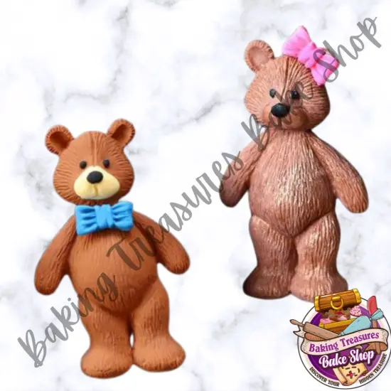 Teddy Bear With Bow Silicone Mold {1}