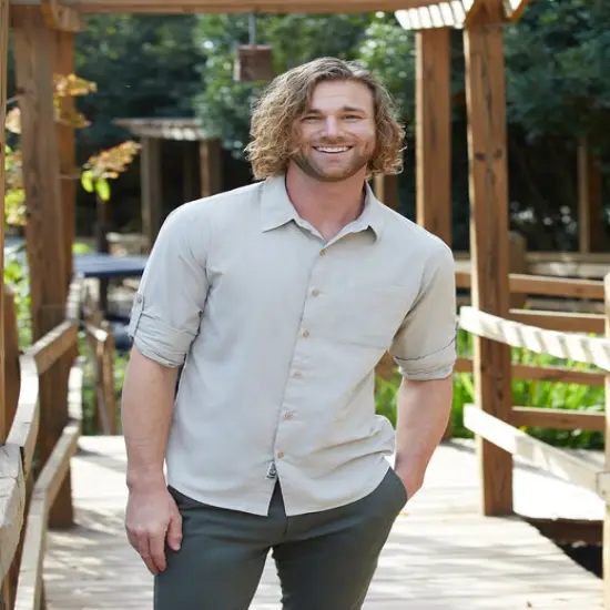 Marmot&reg; Men's Aerobora Long Sleeve Woven Vetiver {4}