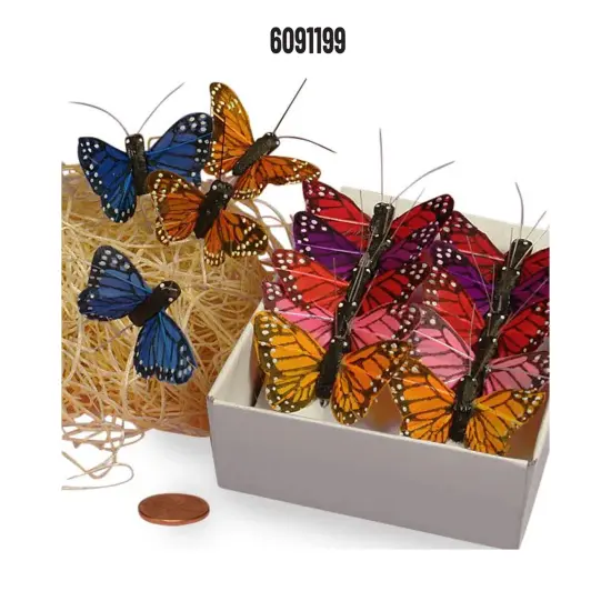 Feathery Monarch Butterfly Ties 1.5" &times; 1" {3}