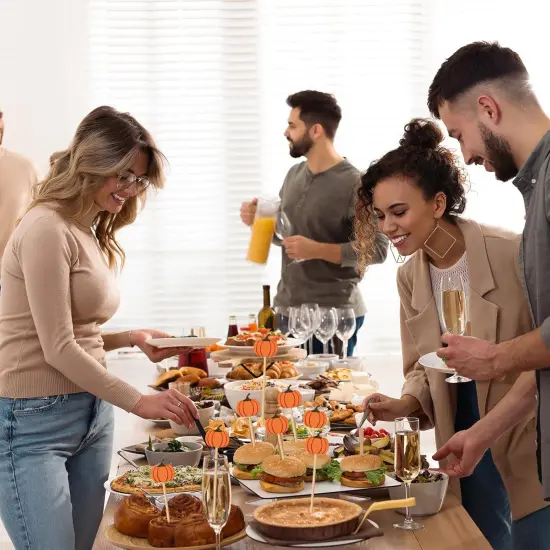 200 Pcs Fall Pumpkin Toppers Sticks {5}