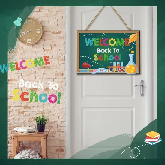 Back to School Welcome Front Door Sign Hanging {3}
