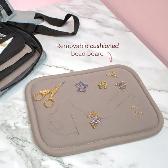 The Beadsmith Voyager Work Board Case, Storage and Organizer for Jewelry Making, Travel Case with Shoulder Strap. (Beads, Tubes, Pliers Etc. are not Included) {4}