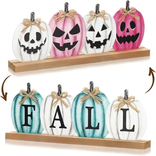 Pink Halloween Pumpkin Pastel Sign Decor {1}