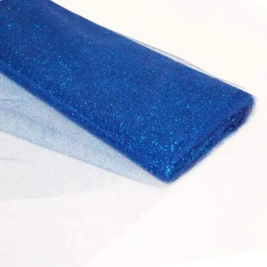 10 Yard Premium Glitter Tulle Fabric for Wedding Party Crafting and Decoration 54 Inch Width Royel blue {1}