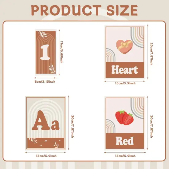 56Pcs Modern Boho Alphabet Poster for Classroom Wall Decor {3}