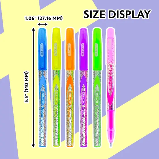 BAZIC GeLuxe 6 Fluorescent Color Gel Roller Pen {3}