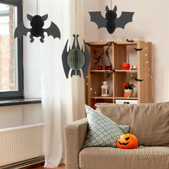 3Pcs Halloween Bat Hanging Decorations {5}