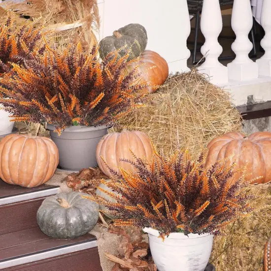 12 Bundles Artificial Fall Flowers Outdoors Fake Fall {2}