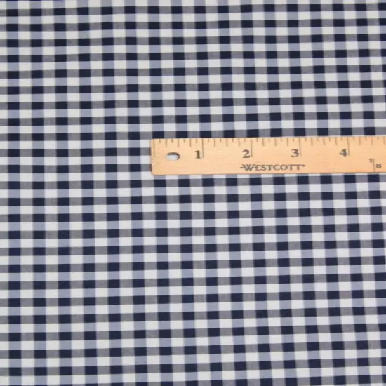 1 Yard Navy Blue 1/8&Prime; Gingham Checkered Poly Cotton Fabric Non-Stretch Dressmaking Cloth 58/59 Inch Wide {2}