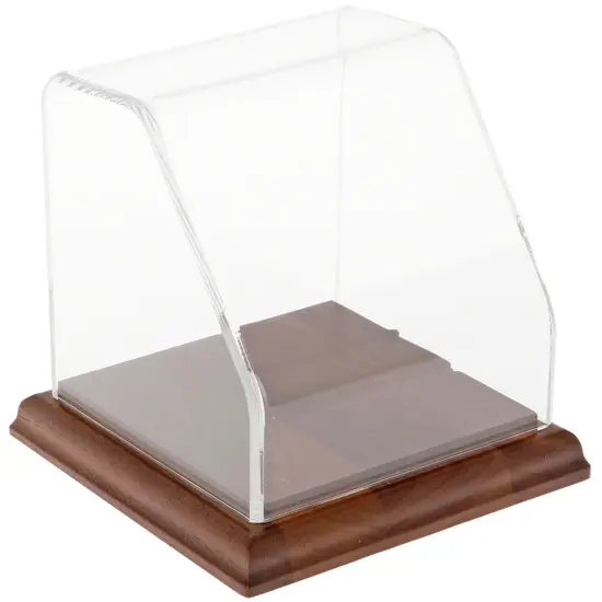Plymor Clear Acrylic Slanted Front Display Case, 4" x 4" x 4" Hardwood {1}