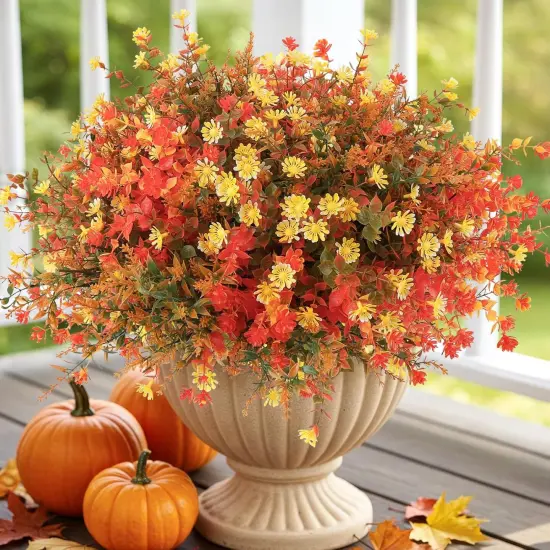 Fall Artificial Flowers for Outdoors 12 Bundles {1}