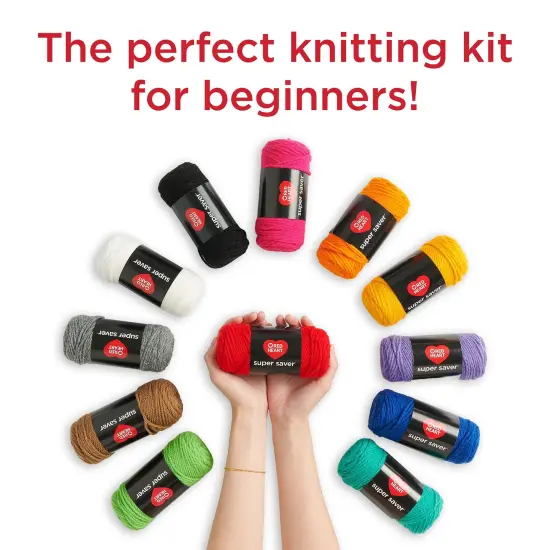 Red Heart Super Saver Super Yarn Kit 10 pack-Knit W/Accessories {7}