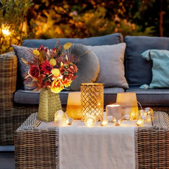 2 Pcs Artificial Fall Flower Bouquets {4}