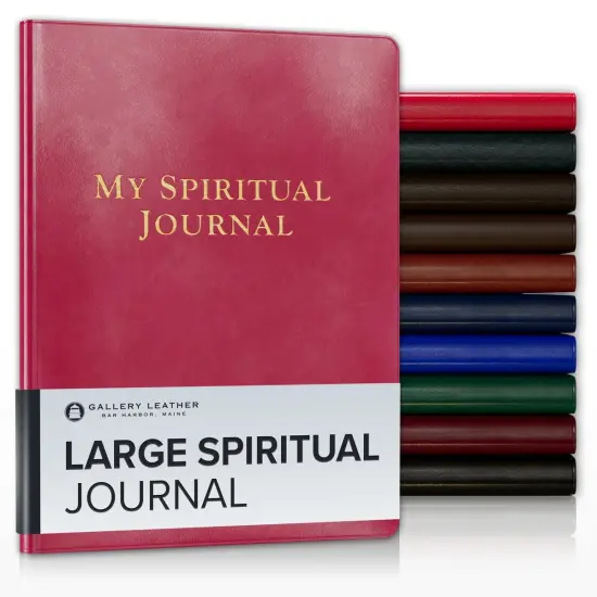 Gallery Leather Large Spiritual Journal - 9.75"x7.5" Acadia Hydrangea {2}