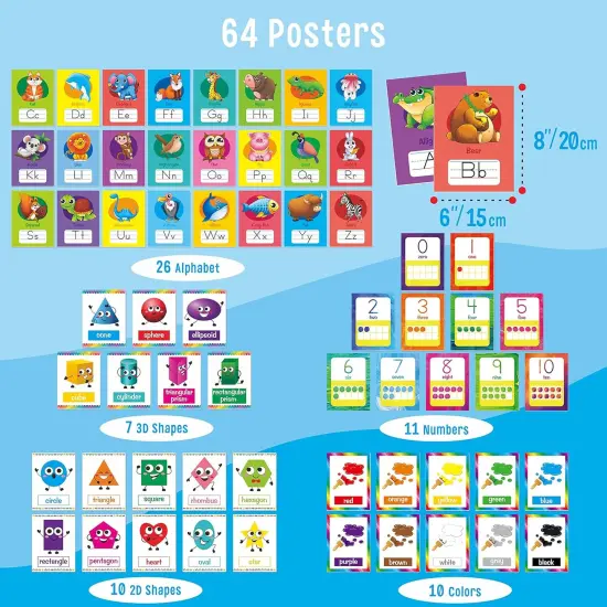64 PCS Educational Cards {2}
