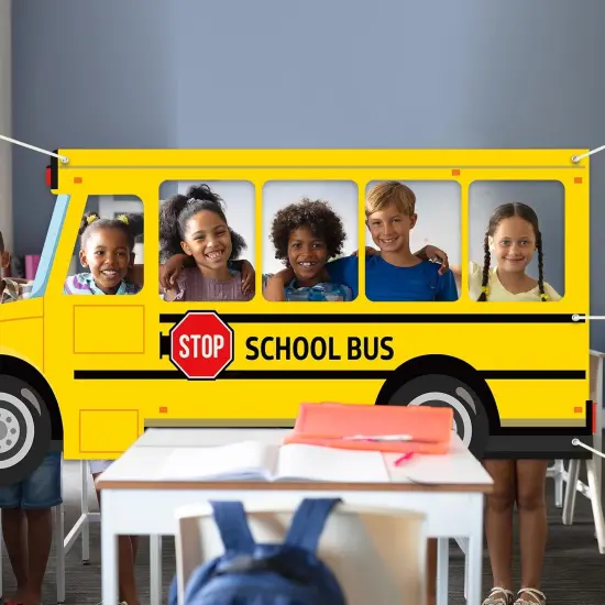 School Bus Photo Prop Selfie Frame Back to School Backdrop {2}