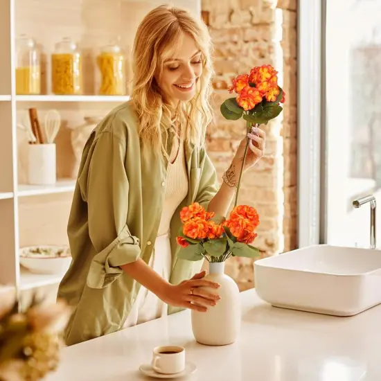 6 Bundles Geranium Artificial Fall Flowers {2}