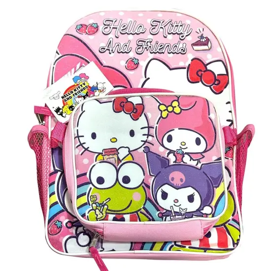Hello Kitty & Friends 16" Shoulder Backpack with Rectangular Lunch Bag {6}
