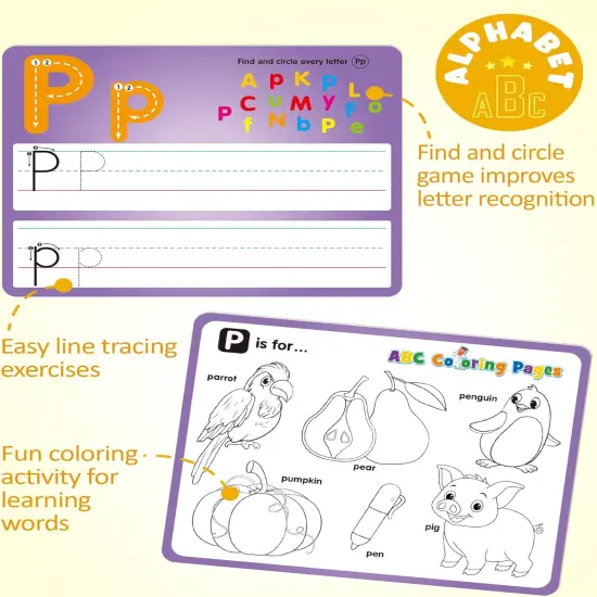 36pcs Alphabet Number Painting Coloring with Pens {3}