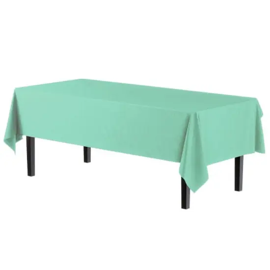 Exquisite 6-Pack Premium Plastic Tablecloth 54in. x 108in. Rectangle Plastic Table Cover Mint {4}