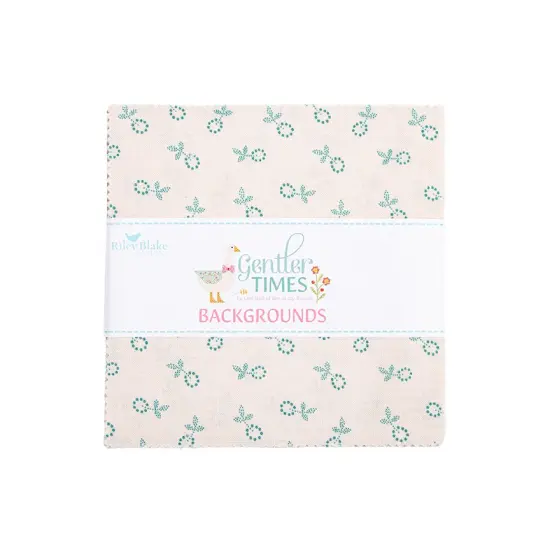 Gentler Times Backgrounds 5" Square Pack (Charm Pack / 5" Stacker) by Lori Holt for Riley Blake (5-16470B-42) {1}