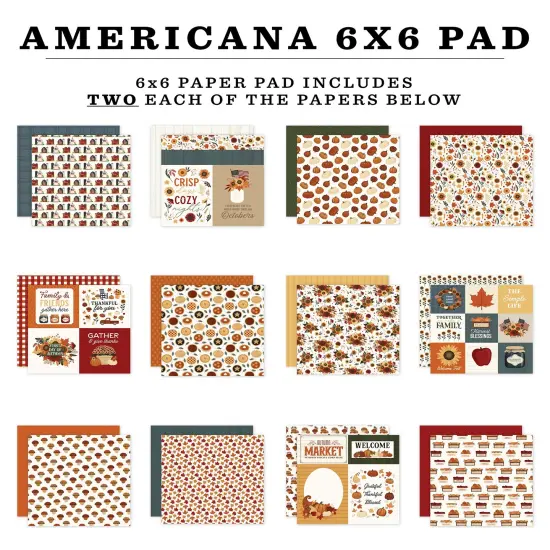 Carta Bella Double-Sided Paper Pad 6"X6"-Americana {3}