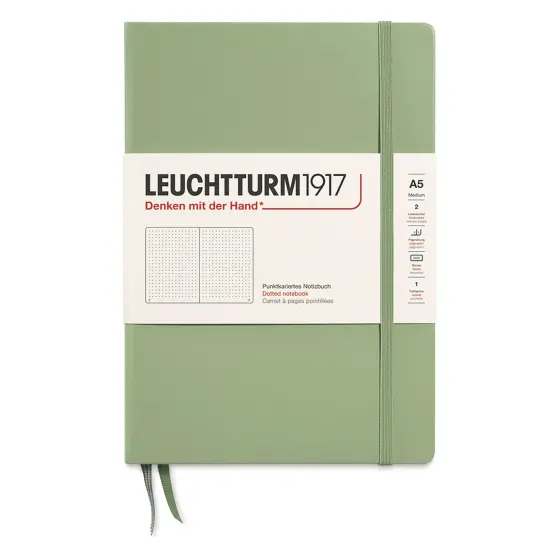 Leuchtturm1917 Dotted Hardbound Notebook - Sage, 5-3/4" x 8-1/4" {1}