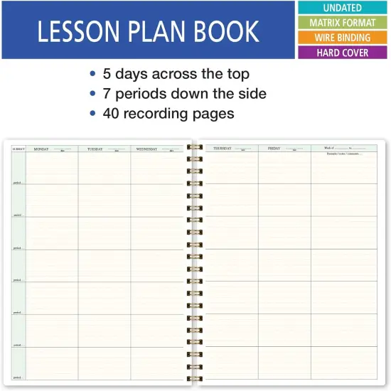 7 Period Teacher Lesson Planner (Black Floral) {4}