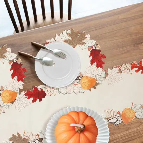 Linen Textured Fall Halloween Table Runner 70 Inches Long -13 x 70 Inch {3}