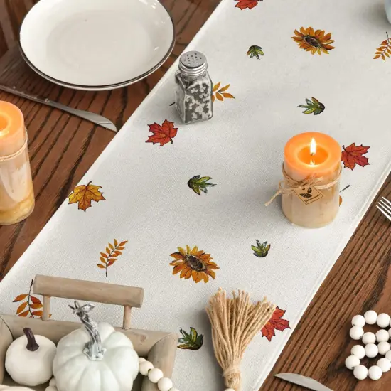 Scarecrow Sunflower Happy Fall Table Runner,13x72 Inch {4}