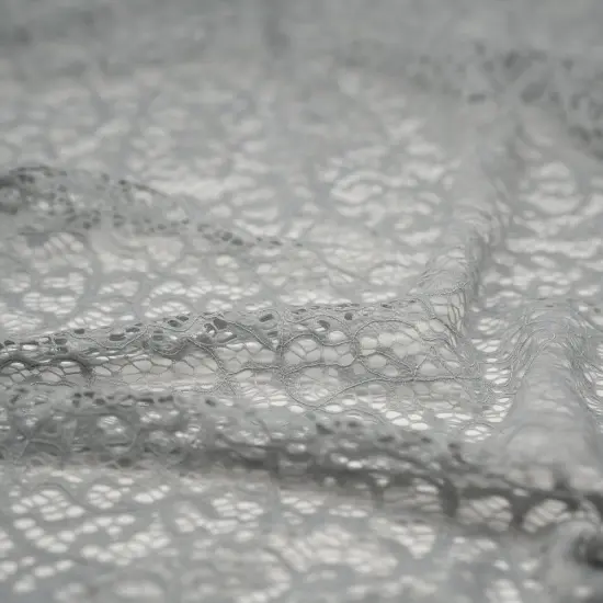 1 Yard Gabrielle Stretch Lace Fabric 58/60" Wide Soft Grey {1}