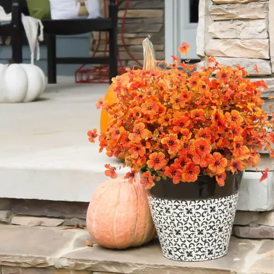 Artificial Mums Fall Flowers - 12 Bundles {2}