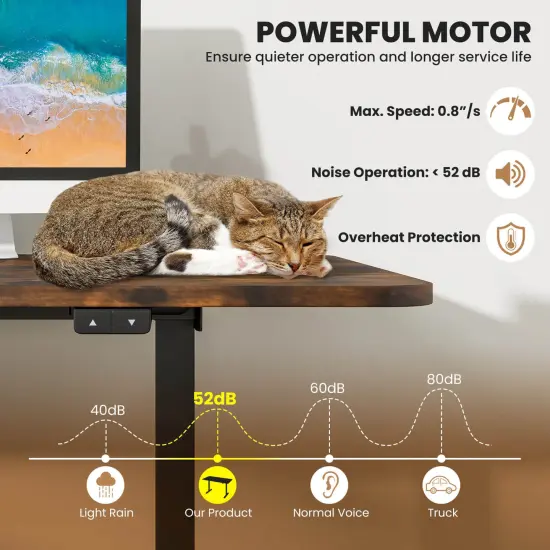 Costway Electric Height Adjustable Standing Desk, Sit to Stand Computer Workstation Home Office Desk {6}