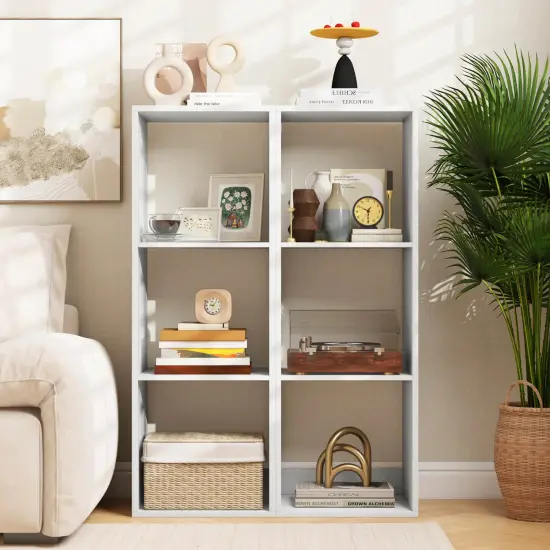 Costway 2/3-Cube Bookcase Open Back Bookshelf with Anti-tip Kit Modern Style Organizer {11}