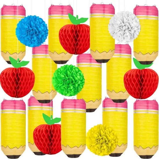 20Pcs Pencil Hanging Paper Lanterns Welcome Back to School {1}