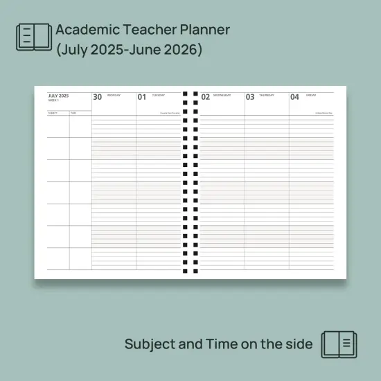 Teacher Planner 2025-2026, (Letter Size - 8.5'' x 11'') - Dutch Blue {3}