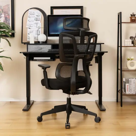Costway Ergonomic Office Chair Adjustable Desk Chair Breathable Mesh Chair Black {4}