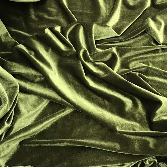 1 Yard Stretch Velvet Fabric Rich Soft Plush 4-Way Stretch Dancewear Costume 58/60" Width Olive {1}