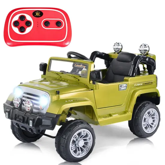 Costway 12V MP3 Kids Ride On TruckCar RC Remote Control w/ LED Lights Music {9}