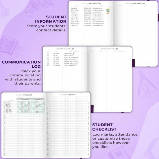 Teacher Planner &ndash; School Year Planner with Calendars & Lesson Plans(Purple) {4}