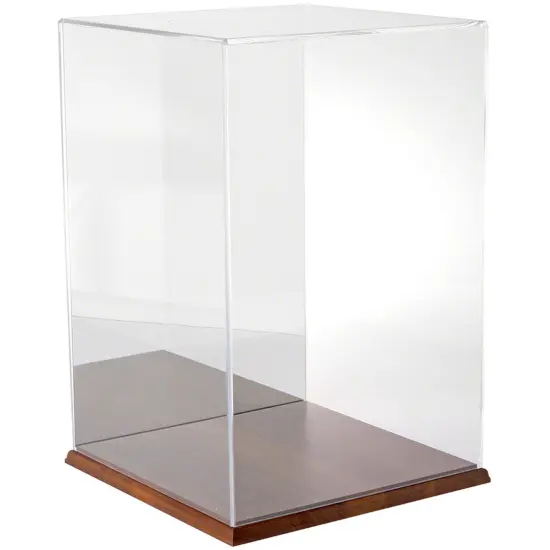 Plymor Clear Acrylic Display Case, 12" W x 12" D x 18" H Hardwood (Mirrored) {1}