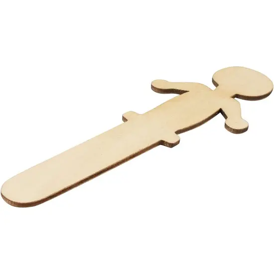 100-Pack Wooden People Shaped Craft Sticks, 5.8 x 2 x 0.1 Inch for DIY Arts and Crafts Projects, Crafting Supplies Brown {6}