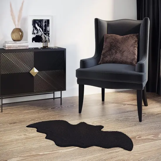 Halloween Bats Bathroom Rug Black Gothic Goth {4}