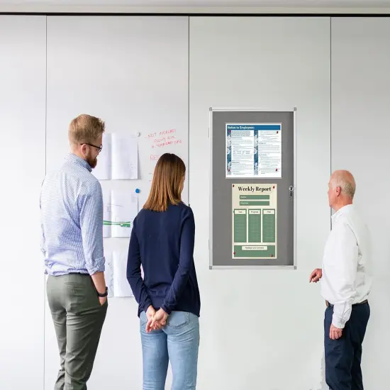 Lockable Enclosed Bulletin Board with 36x24 Acrylic Display Case {3}