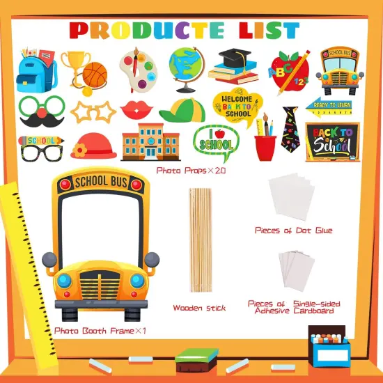21Pcs Back to School Photo Props School {5}