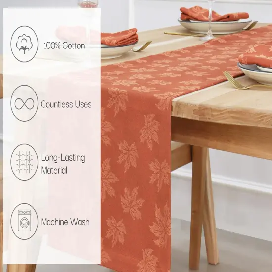 Rust Jacquard Fall Table Runner Collection, 14x72 {2}